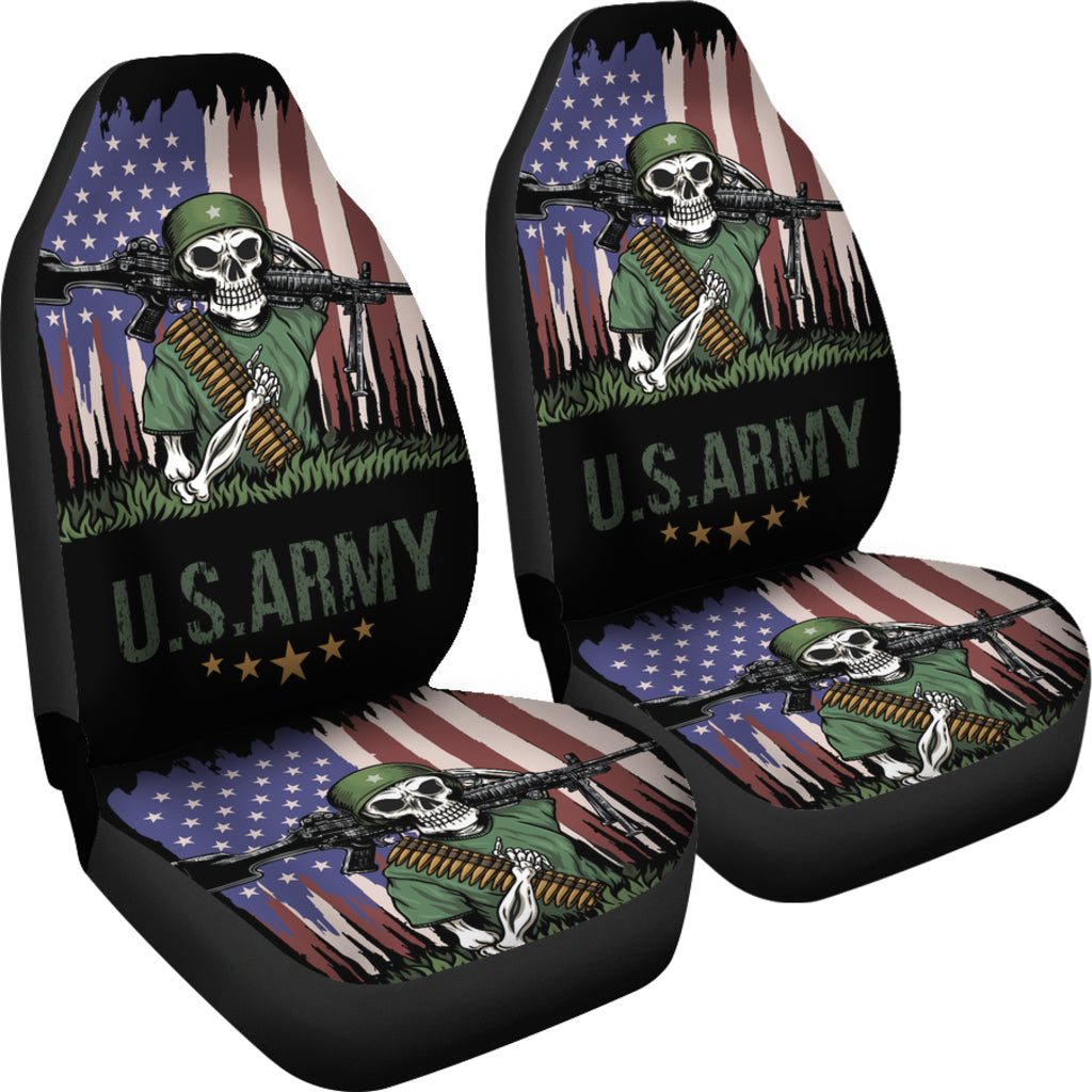 Set of 2 US Army Skulls car seat covers