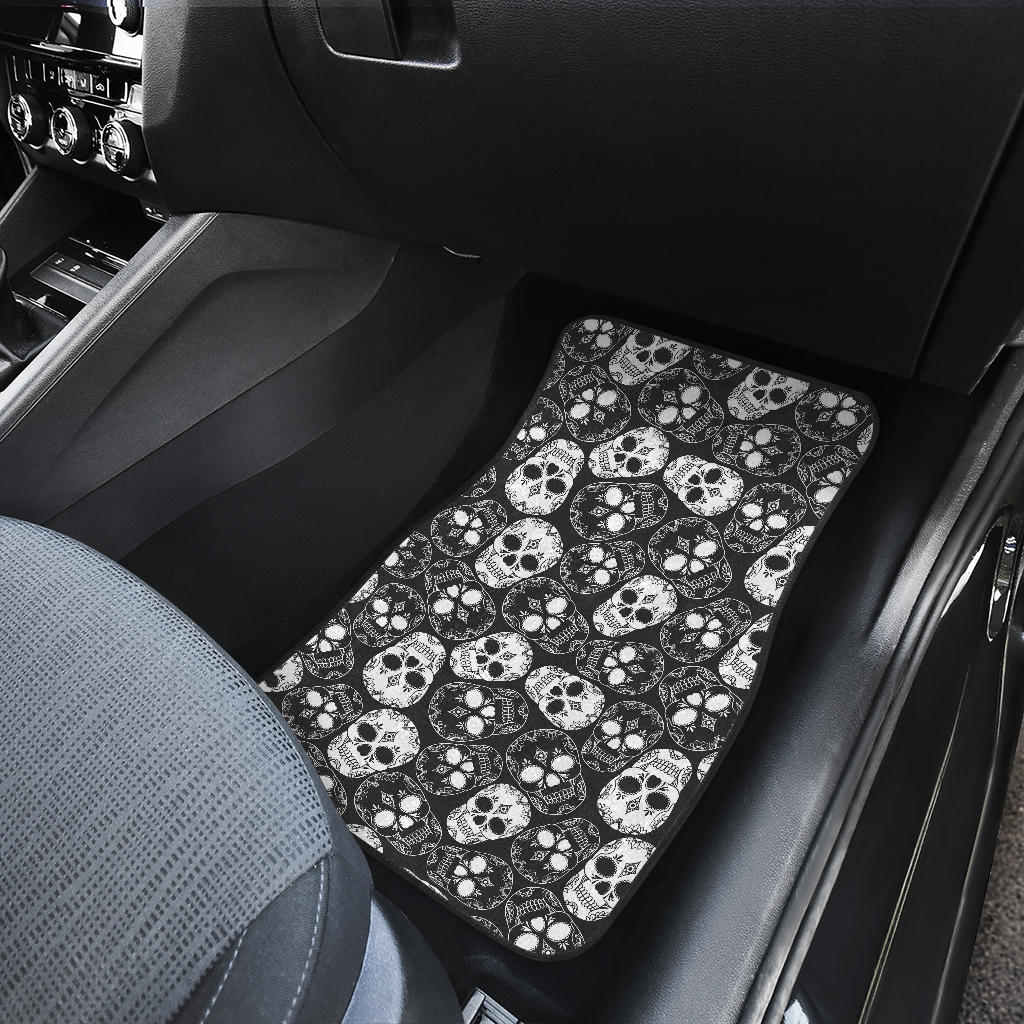 Set of 4 pcs sugar skull car mats