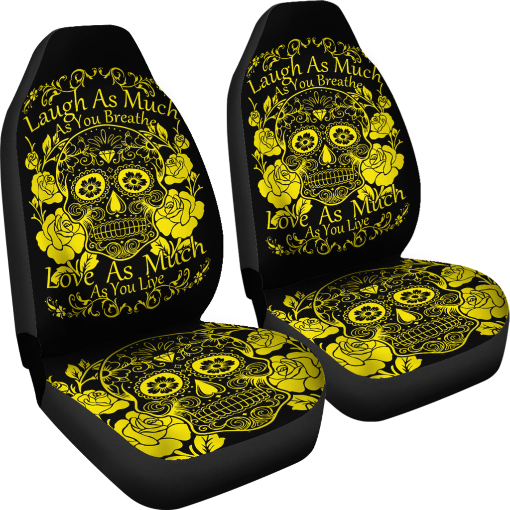 Set of 2 -Sugar Skulls - Seat covers