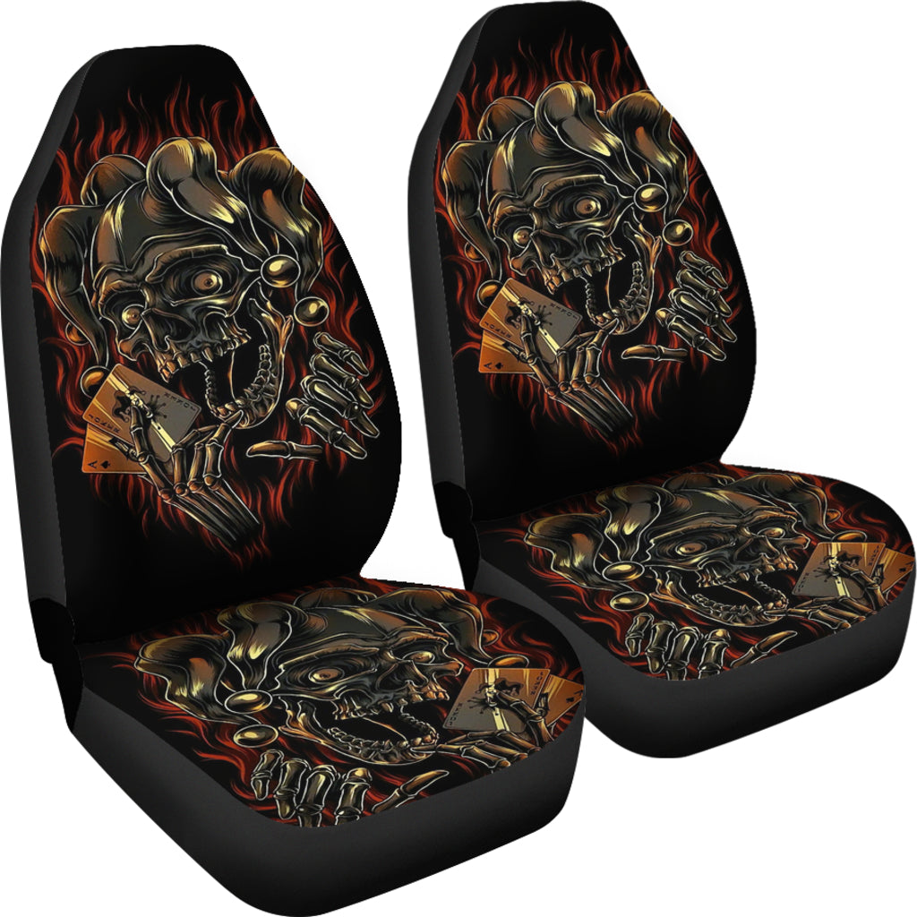 Set 2 pcs Gothic skull car seat covers