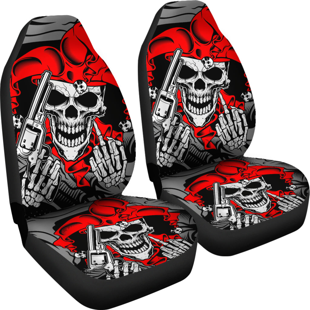 Set of 2 - skull car seat covers