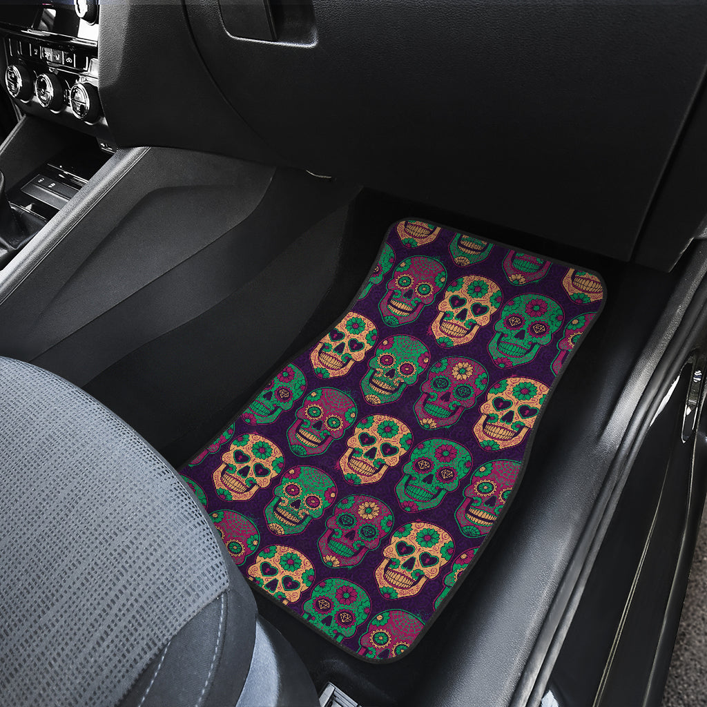 Set of 4 pcs sugar skull car mats