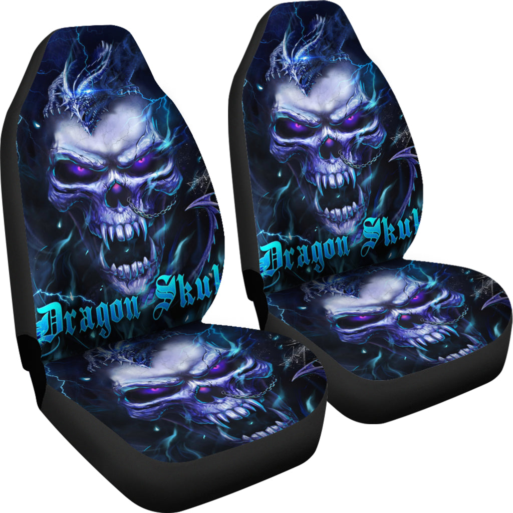 Set of 2 pcs dragon skull seat covers