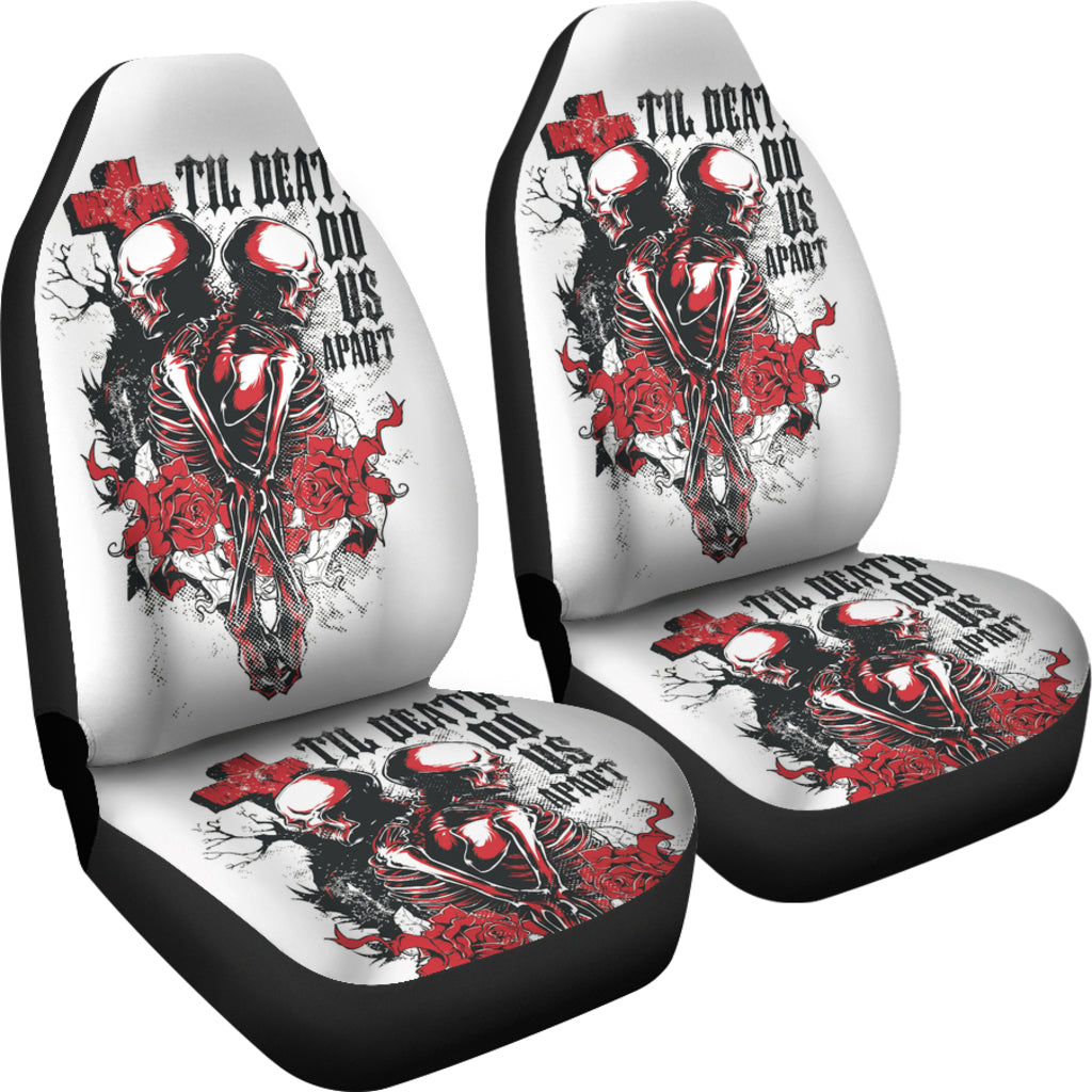 Set of 2 - Til death do us part car seat cover