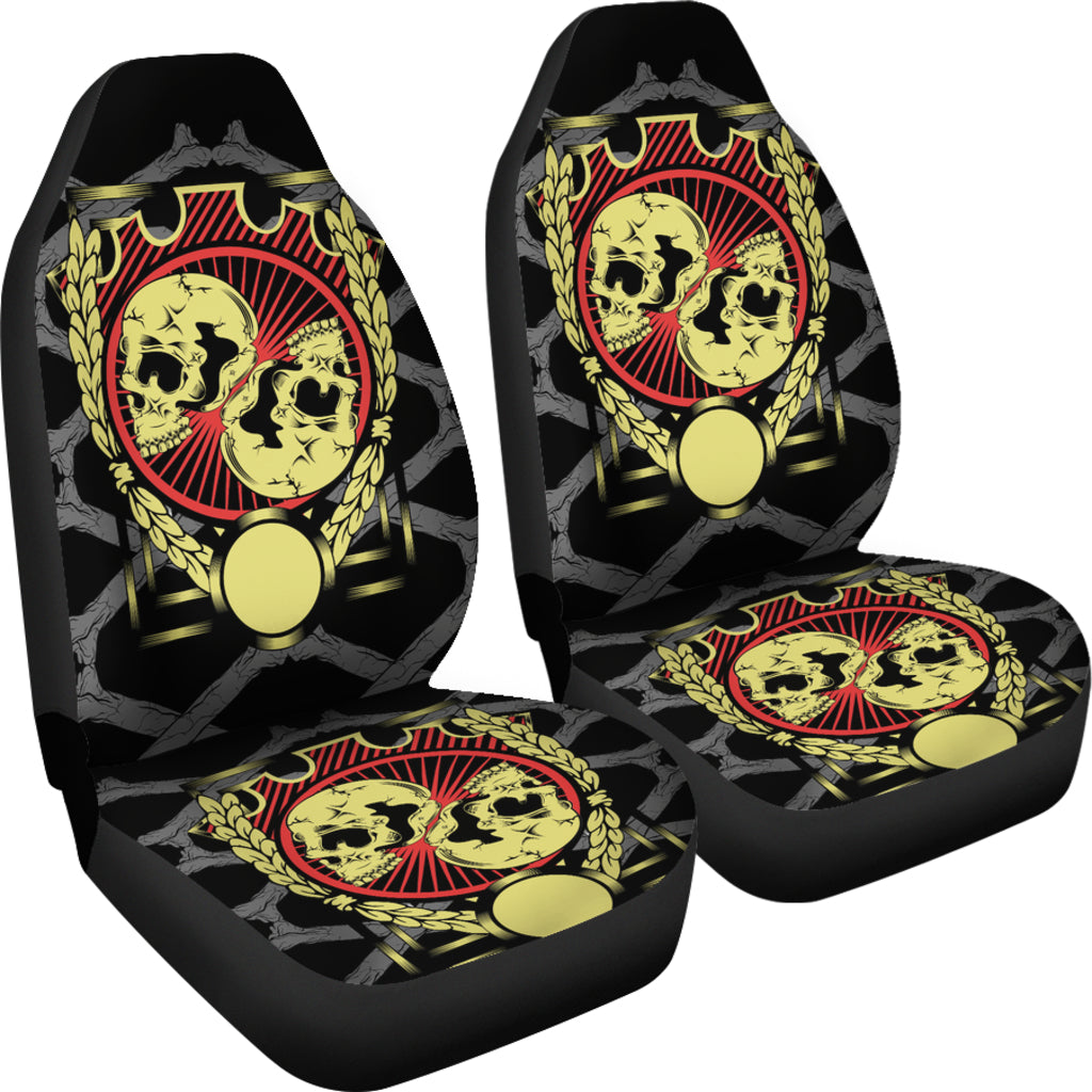 Set of 2 skull seat cover skulls