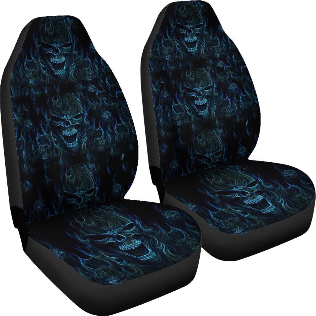 Set 2 pcs skull gothic car seat covers