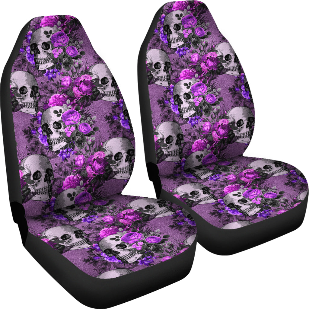 Set 2 pcs Gothic skull car seat covers