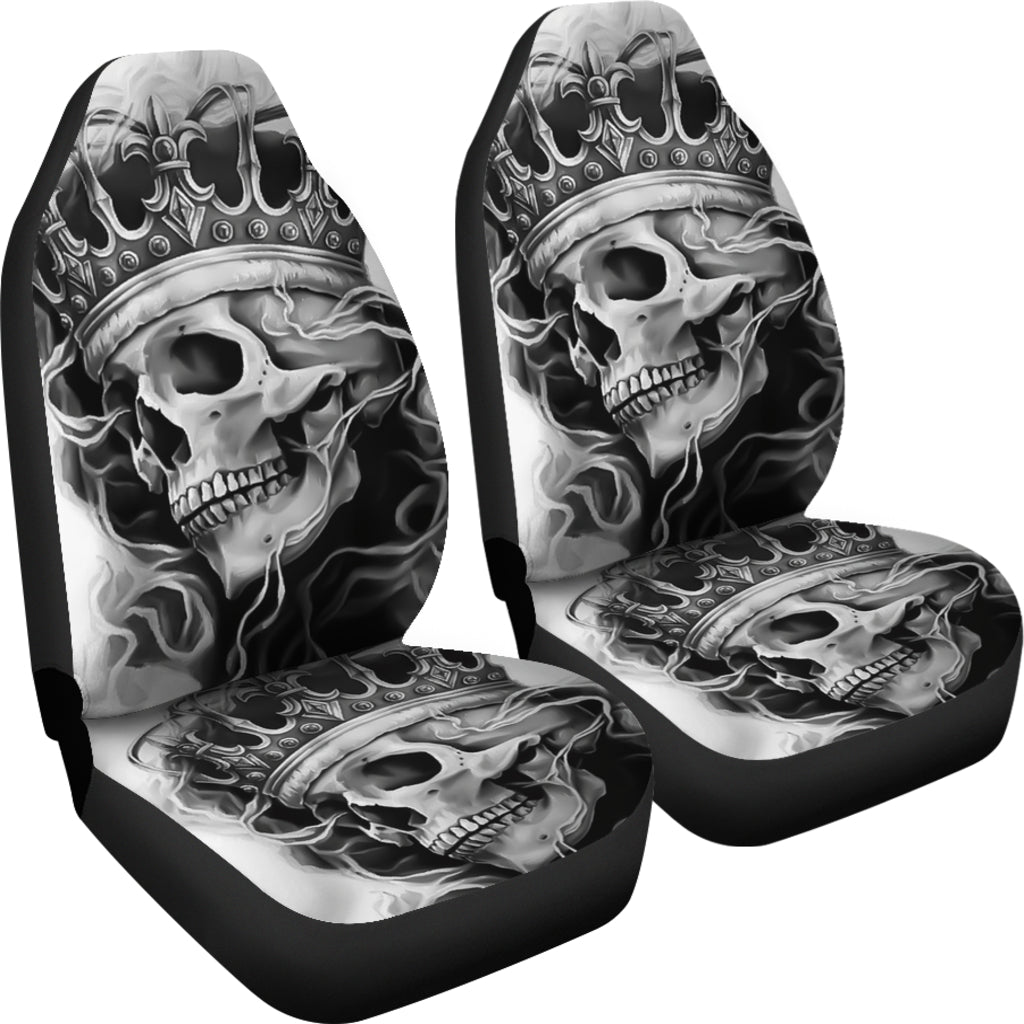 Set 2 skull king car seat covers