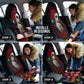Set 2 pcs Sugar skull girls Day of the dead car seat covers