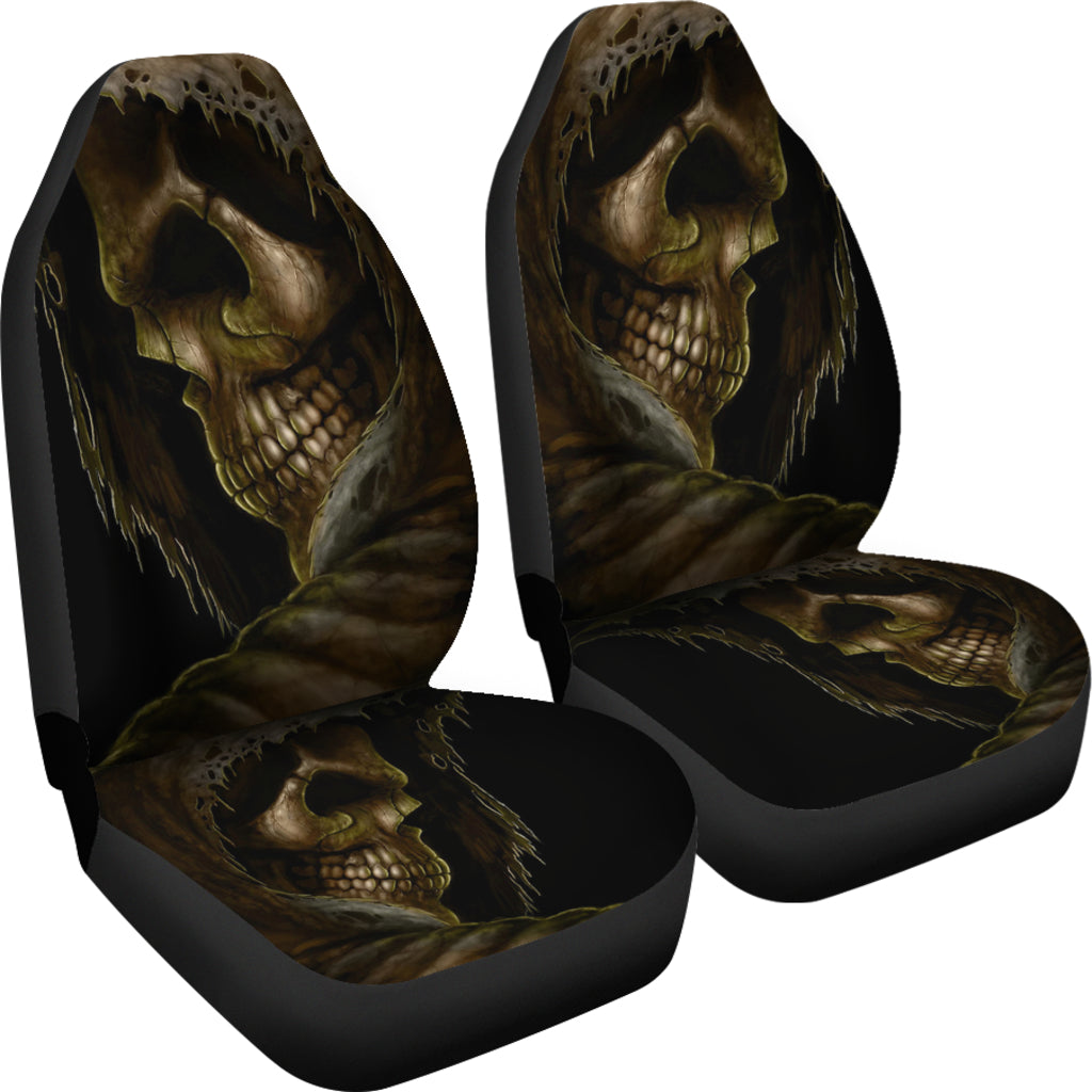 Set of 2 skull car seat covers