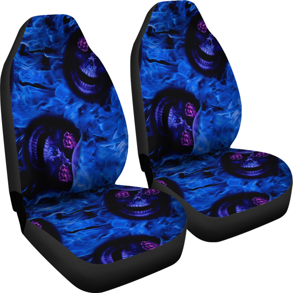 Set of 2 skull car seat covers