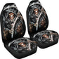 Set of 2 skull grim reaper car seat covers