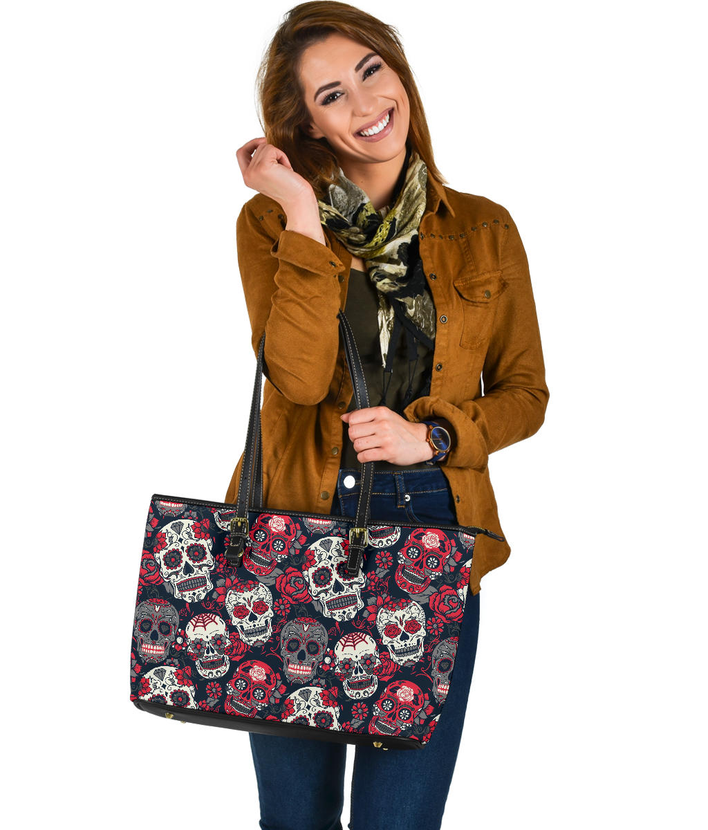 Floral sugar skull handbag