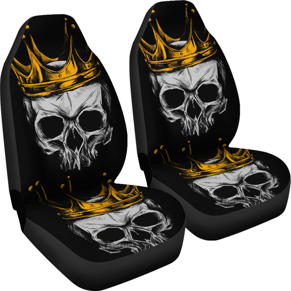 Set 2 pcs Gothic skull car seat covers