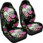 Set 2 pcs Floral sugar skull car seat covers