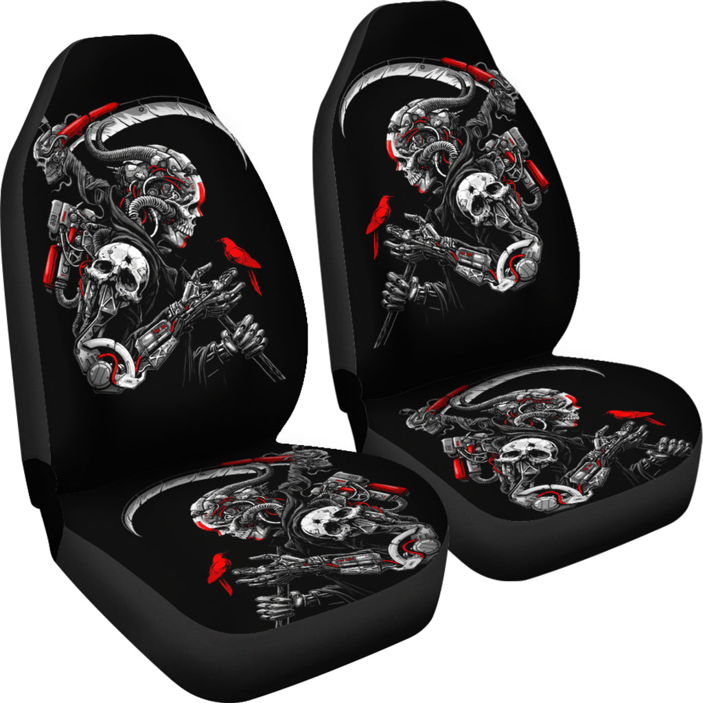 Set of 2 skulls car seat covers