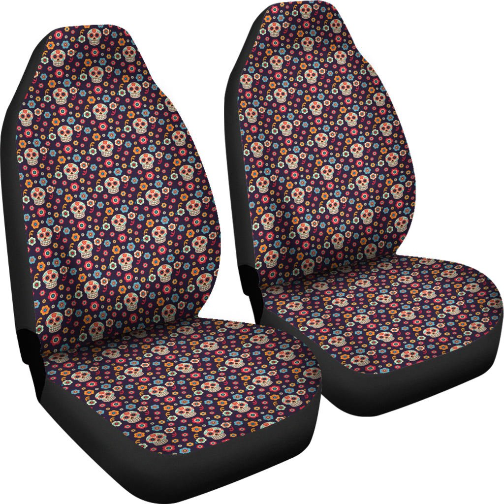 Set 2 seat covers sugar skulls