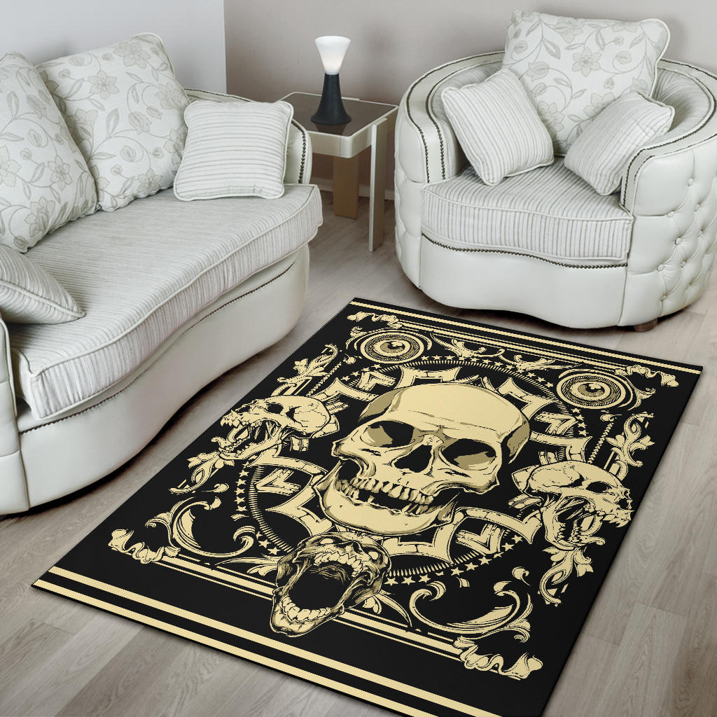 Skull area rug
