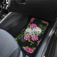 Set of 4 pcs sugar skull car mats - day of the dead car mats