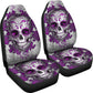 Set of 2 sugar skull day of the dead car seat covers