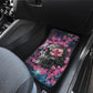 Set of 4 pcs floral skull car mats