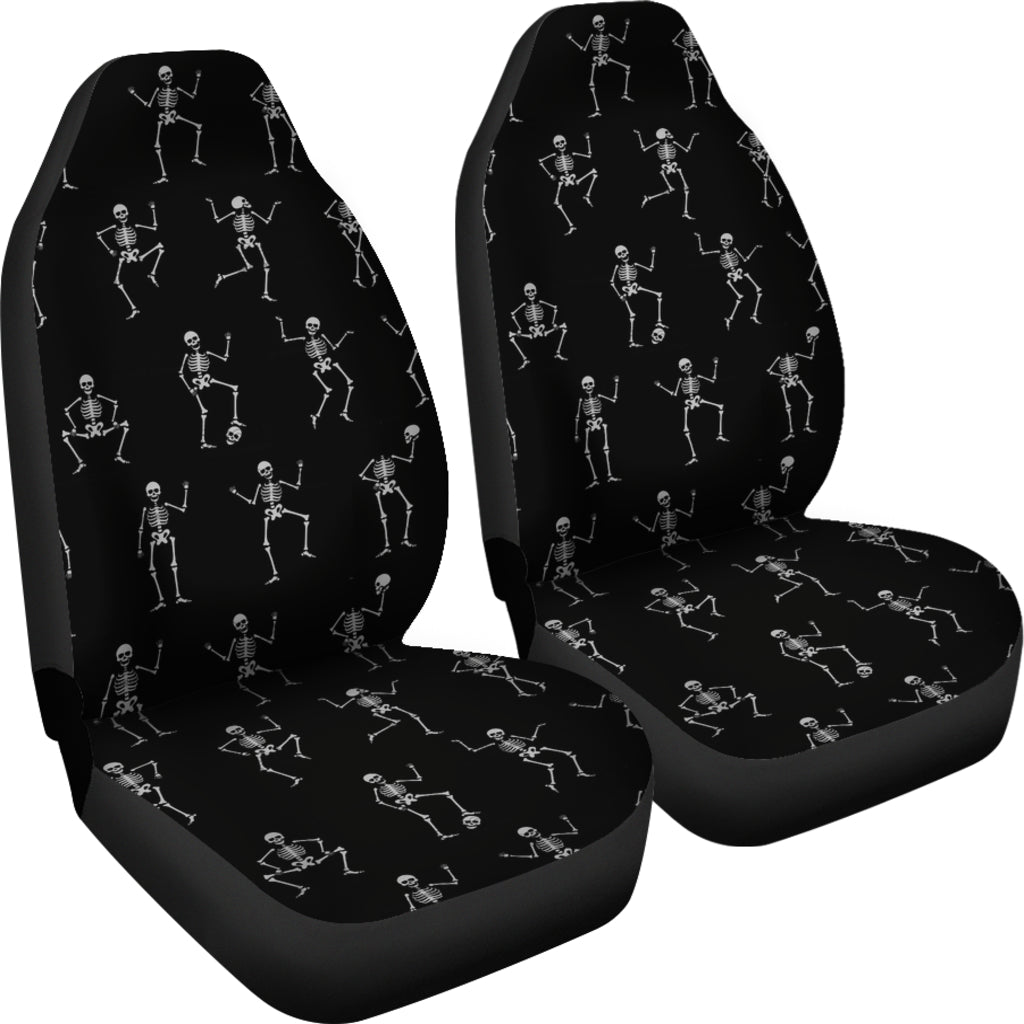 Set 2 pcs skeleton dancing skull car seat covers