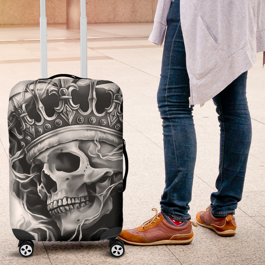 3D Black & White Skull King Design Luggage Covers 007