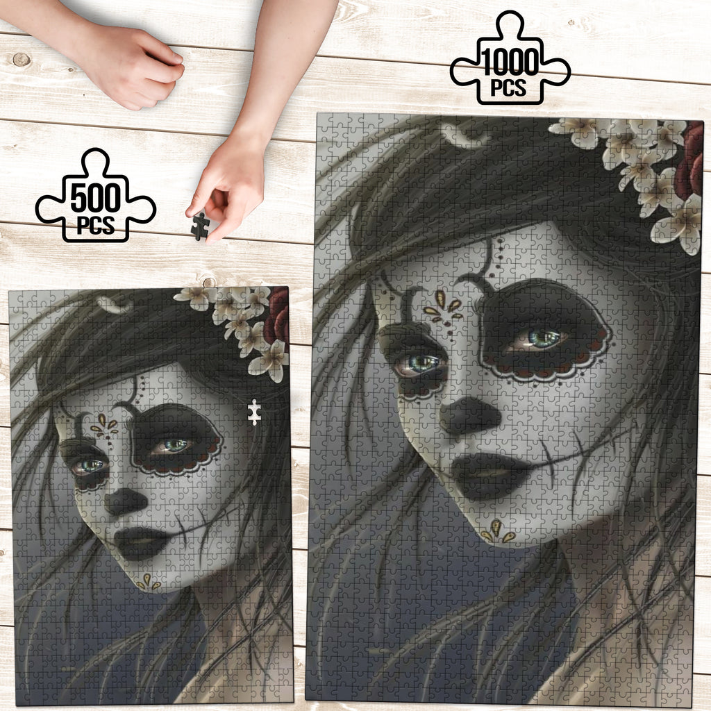 Sadness Sugar Skull Jigsaw Puzzle