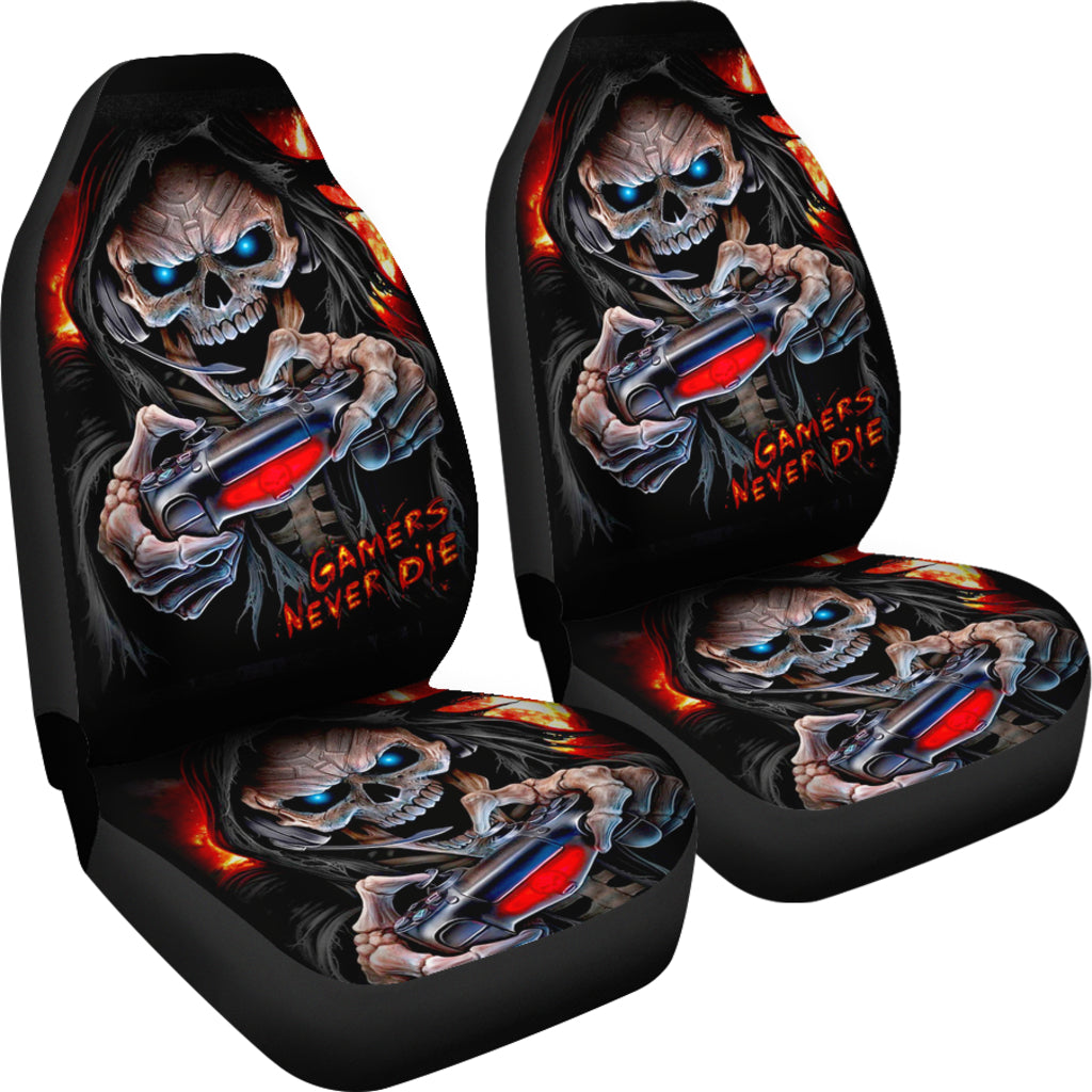 Set of 2 skull car seat covers