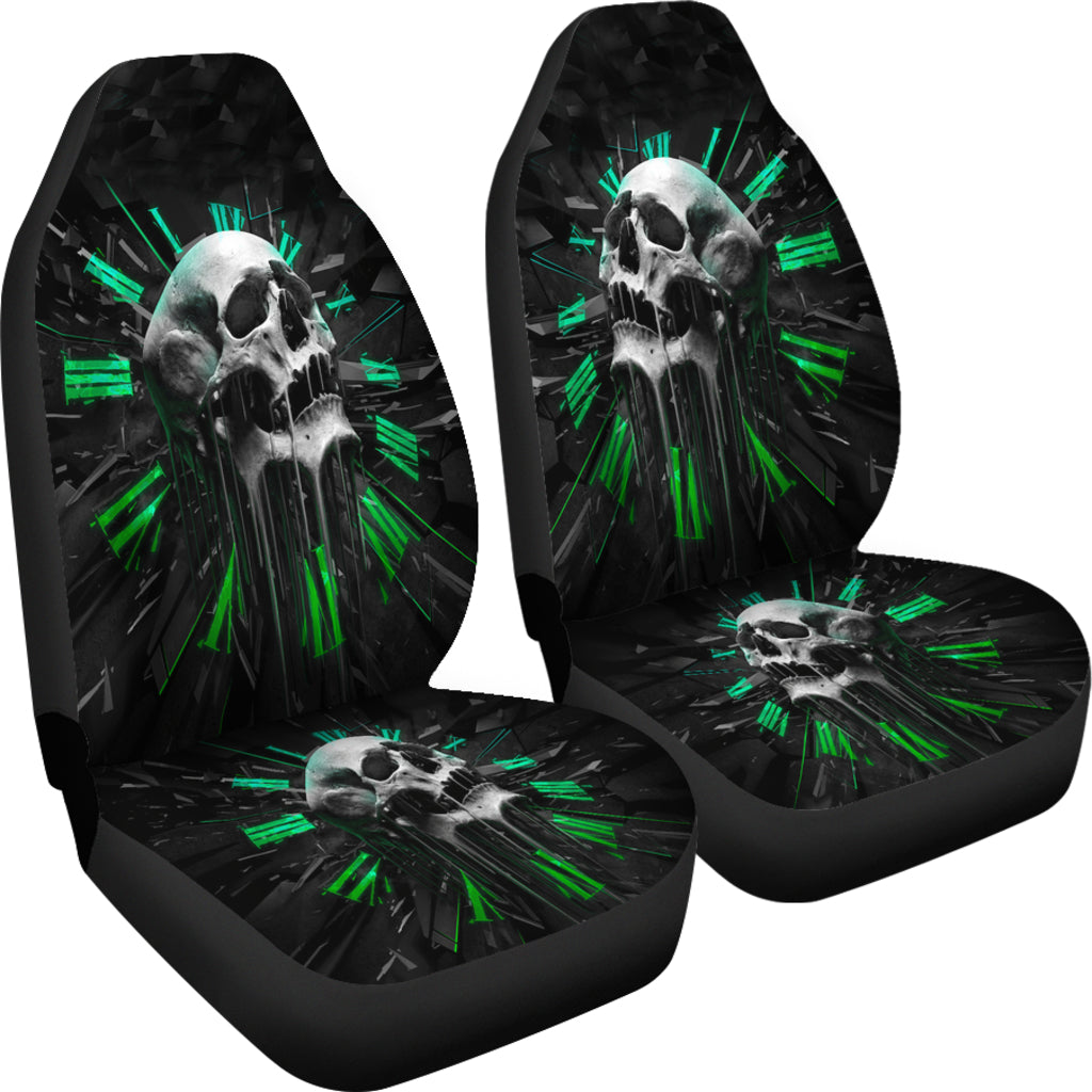 Set of 2 awesome skull car seat covers