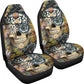Set of 2 floral sugar skull seat covers