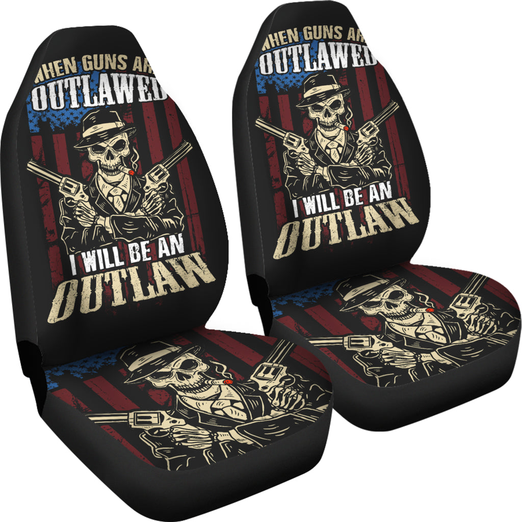 Set 2 pcs When the guns are outlawed skulls car seat cover