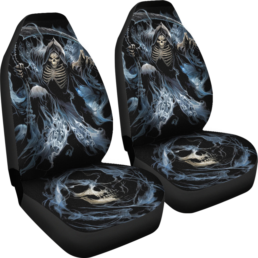 Set of 2 pcs skull girl car seat covers