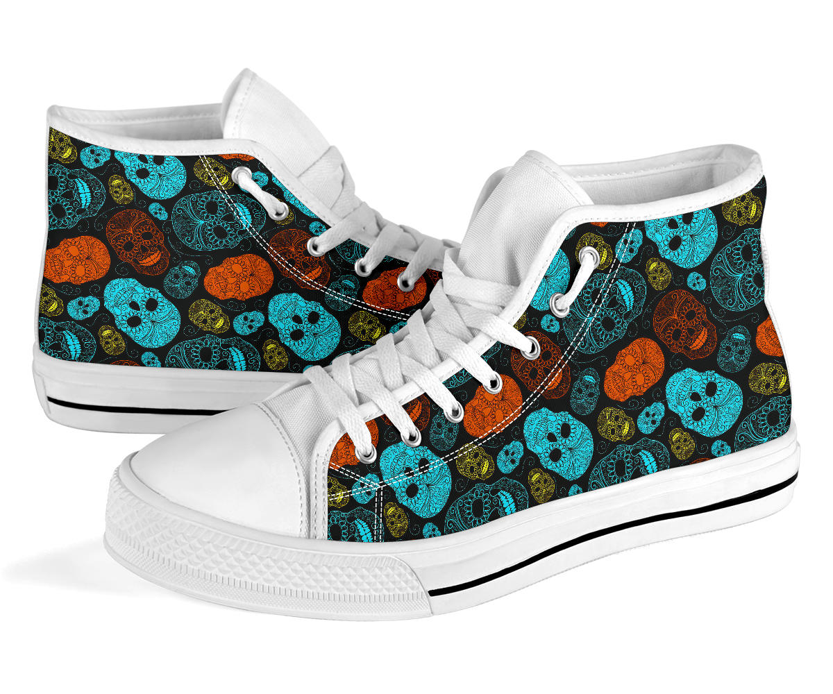 Sugar Skull High Top Shoes Day of the dead shoes