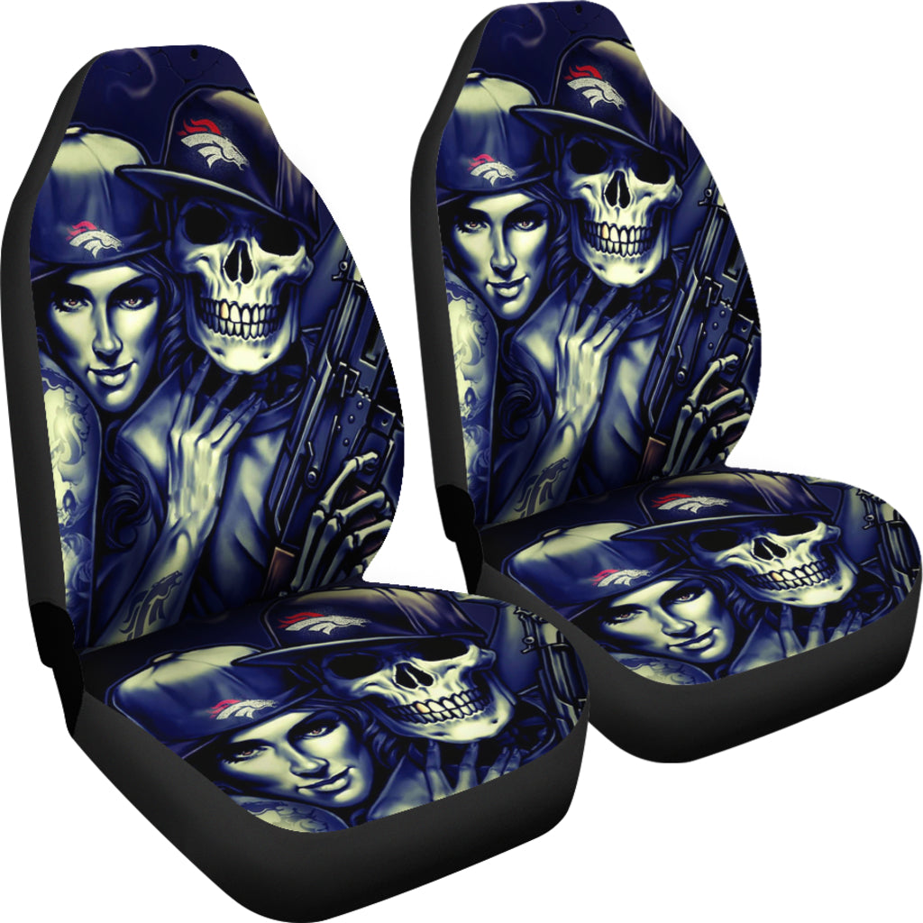 Set of 2 skull car seat covers