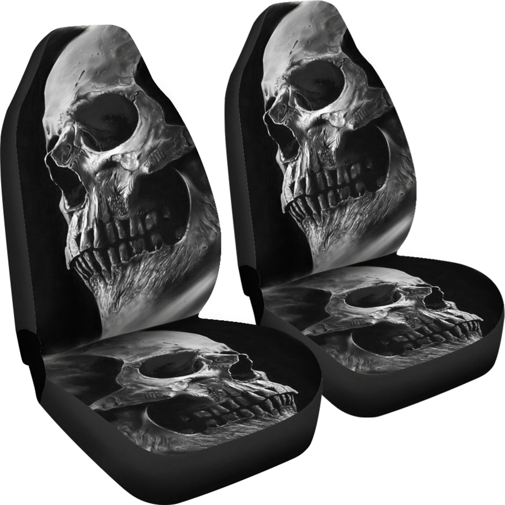 Set of 2 pcs awesome skull car seat covers