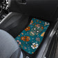 Set of 4 pcs sugar skull car mats