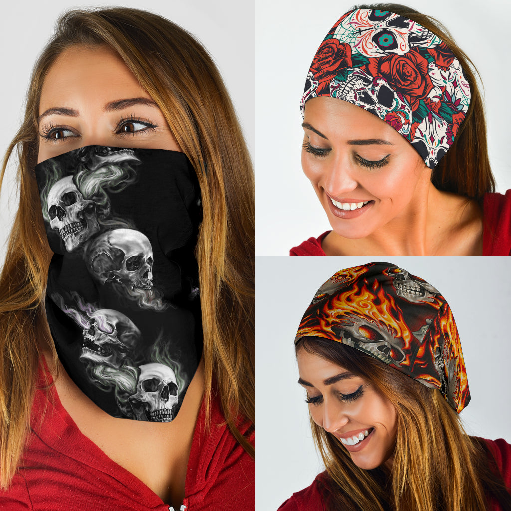 Set of 3 awesome skull bandana