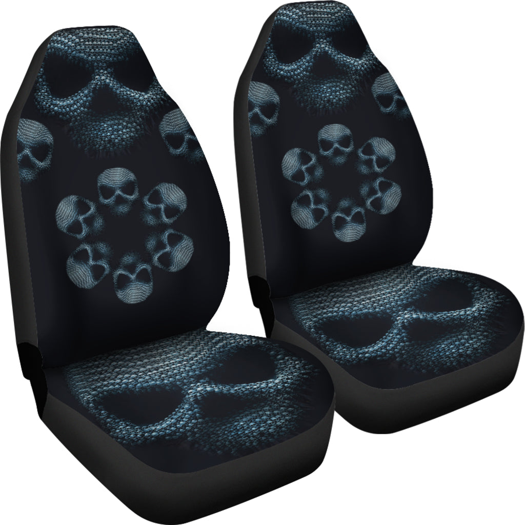 Set of 2 Skull Face Car Seat Cover