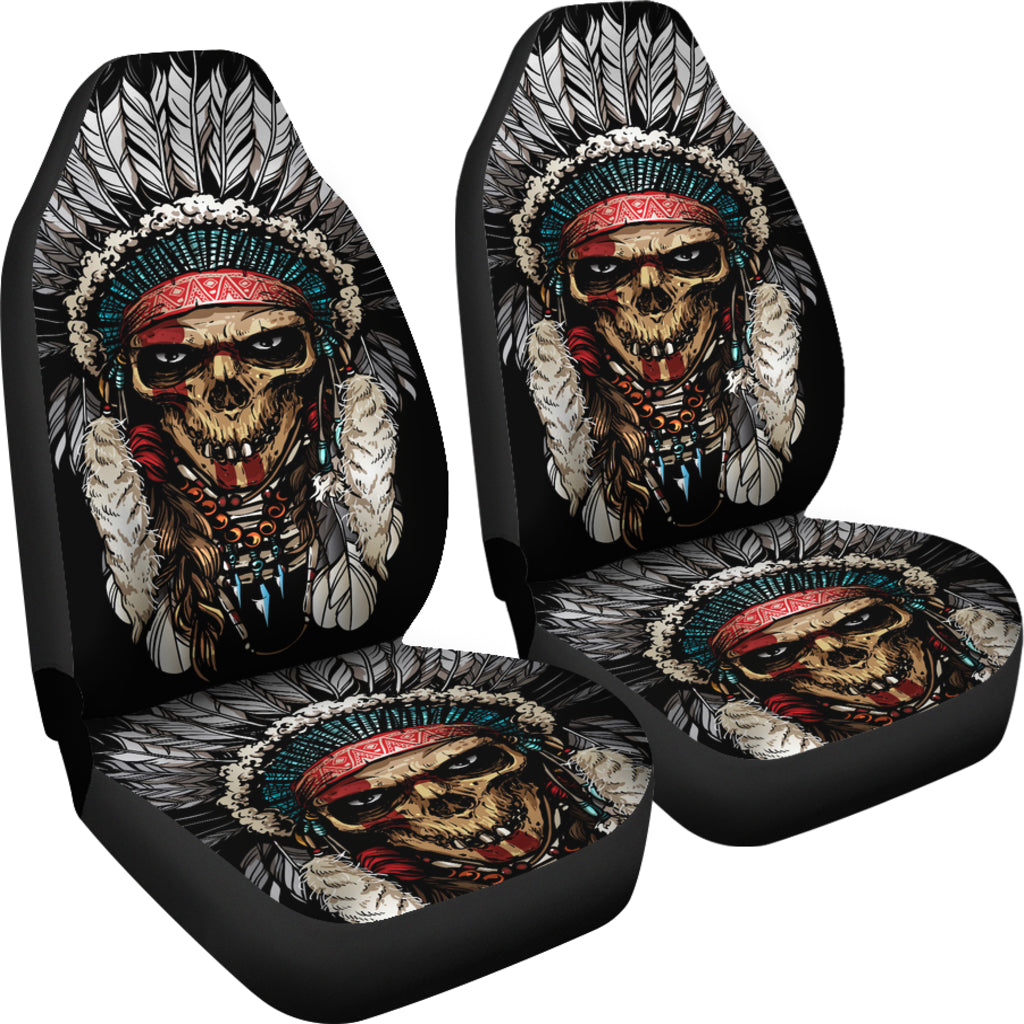 Set 2 pcs Gothic skull car seat covers