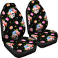 Set 2 seat cover flower skull gothic car seat covers