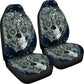 Set of 2 floral sugar skull car seat covers
