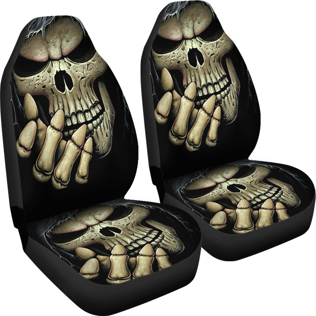 Set of 2 pcs skull gothic car seat covers