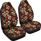 Set of 2 day of the dead sugar skull car seat covers