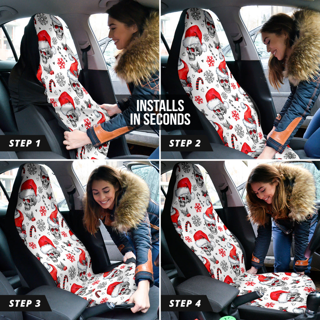 Skull christmas car seat cover