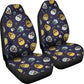 Set 2 pcs Floral sugar skull day of the dead skull car seat covers