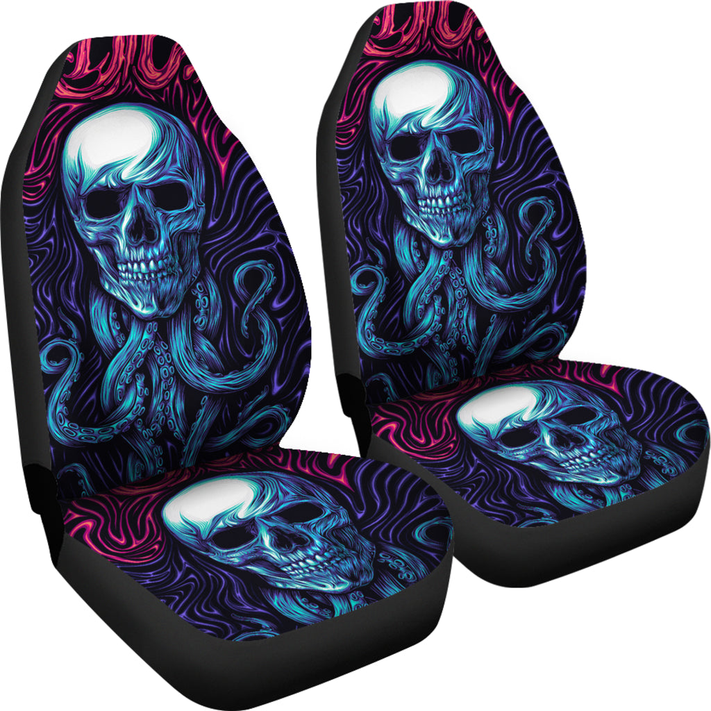 Set 2 pcs Gothic skull car seat covers