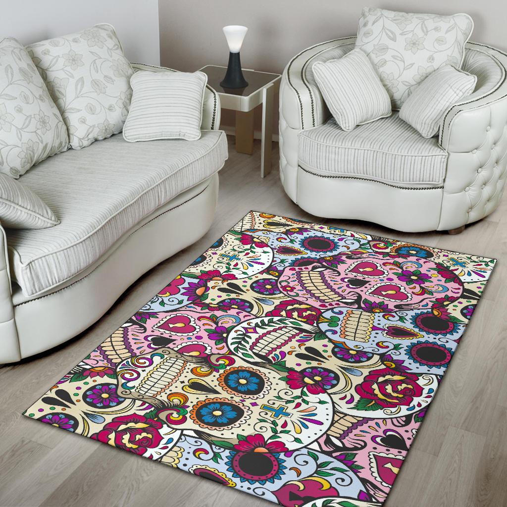 Sugar skull area rug 3 sizes