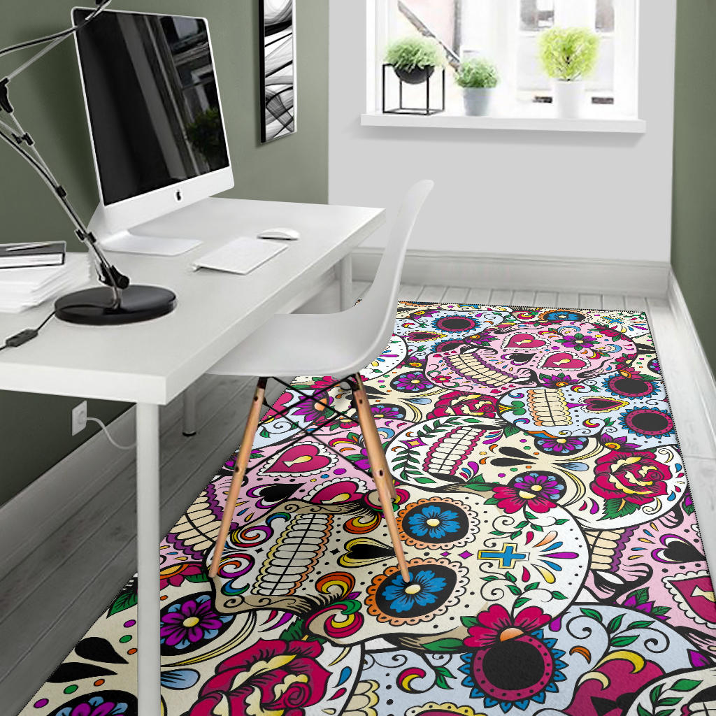 Sugar skull area rug 3 sizes