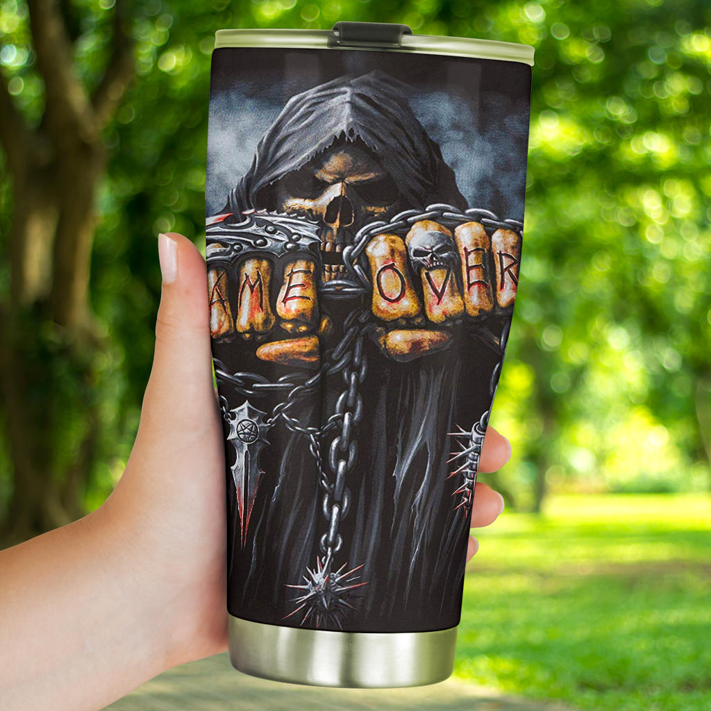 Grim reaper skeleton skull tumbler mugs